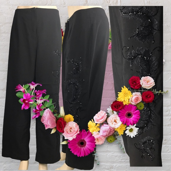 MXM Black Gorgeous Elegant Embezzlement Rhinestone Formal Pants Size 18 - Picture 3 of 15